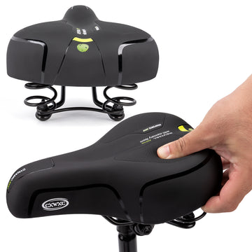 Comfortable Seat Cushion for Men Women with Dual Shock Absorbing Ball Memory Foam Waterproof Wide Bicycle Saddle Fit for Road Bikes