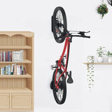 Bike Wall Mount Rack with Tire Tray - Bicycle Storage Rack Easy to Install - Space Saver Holder, Hook for Road, Mountain or Hybrid Bikes