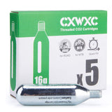 CXWXC 16g Threaded CO2 Cartridges for Bike Tires - Cartridge for CO2 Inflator with Threaded Connection, CO2 Pump for Road and Mountain Bikes