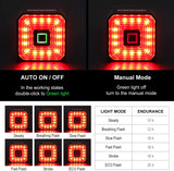 CXWXC Smart Bike Tail Lights - Waterproof Bike Rear Lights USB Rechargeable - Ultra Bright Led Brake Light, Cycling Riding Safety Flashlight