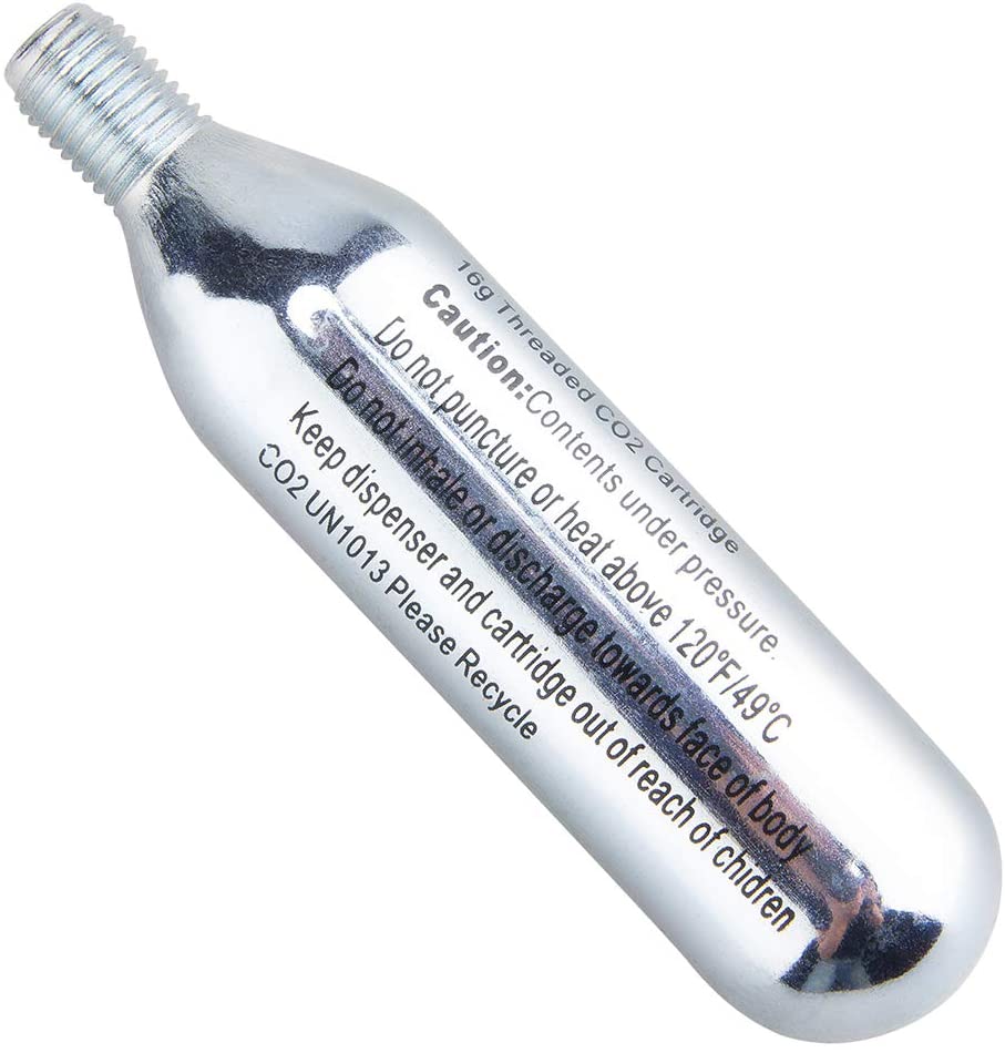 CXWXC 16g Threaded CO2 Cartridges for Bike Tires - Cartridge for CO2 Inflator with Threaded Connection, CO2 Pump for Road and Mountain Bikes