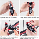 CO2 Inflator Kit with 4 x16g CO2 Cartridges - Presta & Schrader Valve Compatible - CO2 Bike Pump for Road and Mountain Bikes
