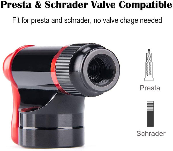 CO2 Inflator Kit with 4 x16g CO2 Cartridges - Presta & Schrader
