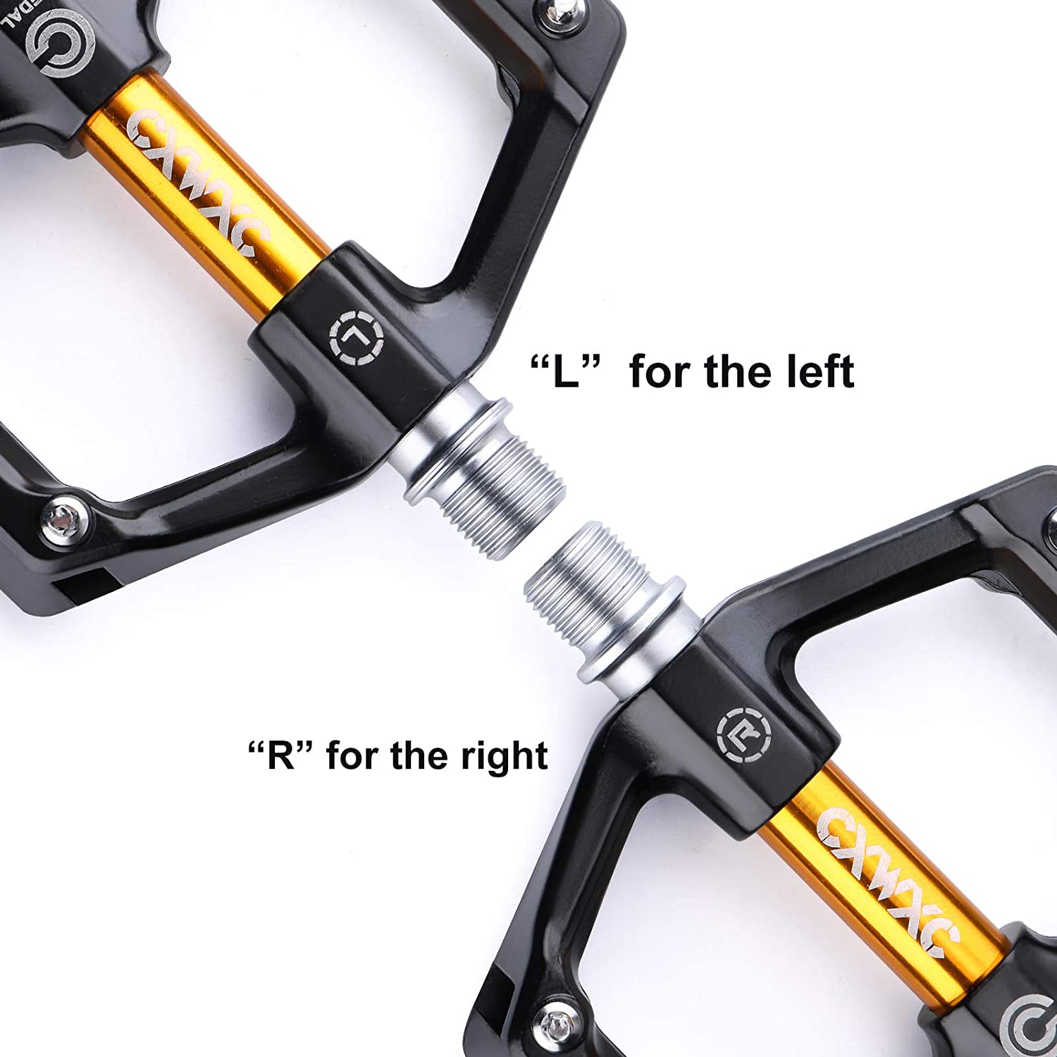 CXWXC Road/MTB Bike Pedals - Aluminum Alloy Bicycle Pedals - Mountain Bike Pedal with Removable Anti-Skid Nails