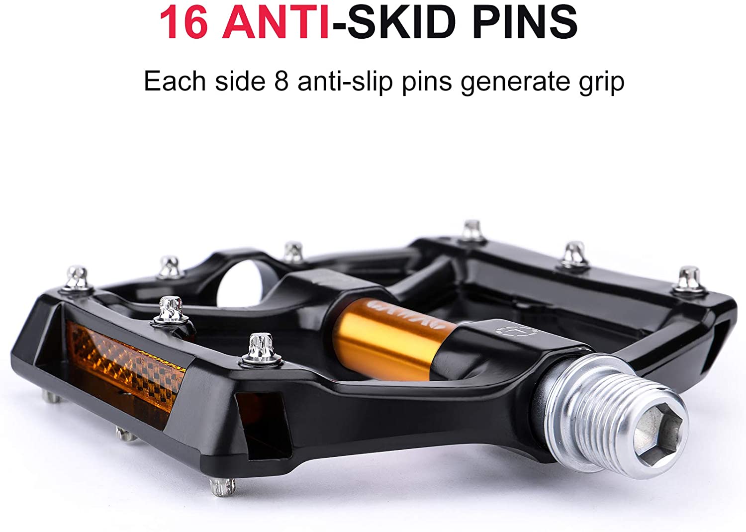 CXWXC Road/MTB Bike Pedals - Aluminum Alloy Bicycle Pedals - Mountain Bike Pedal with Removable Anti-Skid Nails