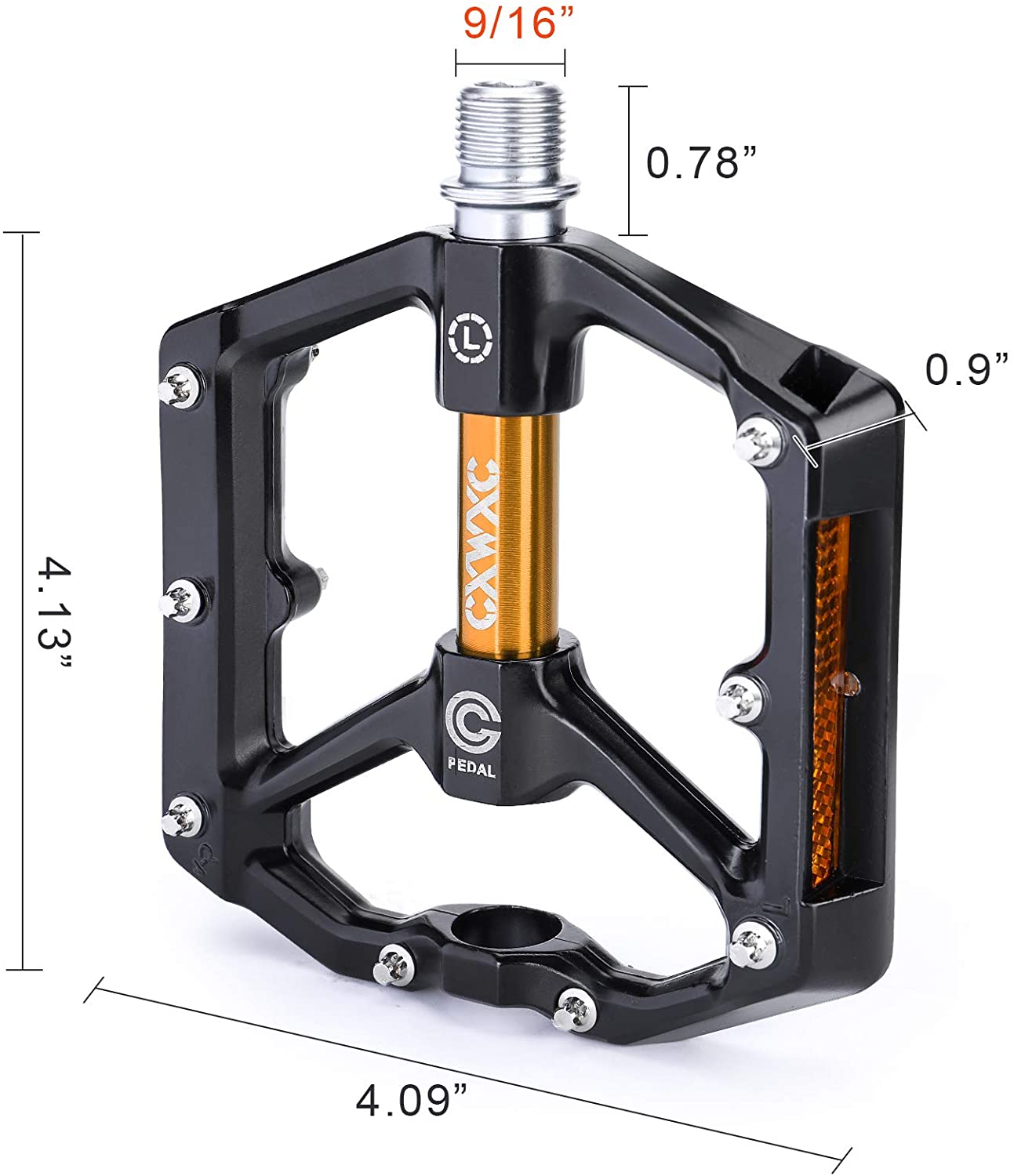 CXWXC Road/MTB Bike Pedals - Aluminum Alloy Bicycle Pedals - Mountain Bike Pedal with Removable Anti-Skid Nails