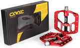 CXWXC Road/MTB Bike Pedals - 3 Bearings 9/16” Aluminum Alloy Bicycle Pedals - Mountain Bike Pedal with Removable Anti-Skid Nails