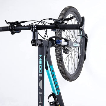 Bike Wall Mount Rack with Tire Tray - Bicycle Storage Rack Easy to Install - Space Saver Holder, Hook for Road, Mountain or Hybrid Bikes