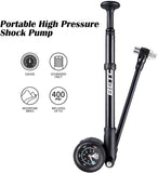 BETO High Pressure Shock Pump - (400 PSI Max) MTB Bike Shock Pump for Fork & Rear Suspension with No-Loss Schrader Valve