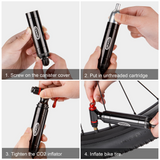 CO2 Inflator and Tubeless Tire Repair Kit - Presta & Schrader Valve Compatible - Bicycle Tire Pump for Road and Mountain Bikes - No CO2 Cartridges Included