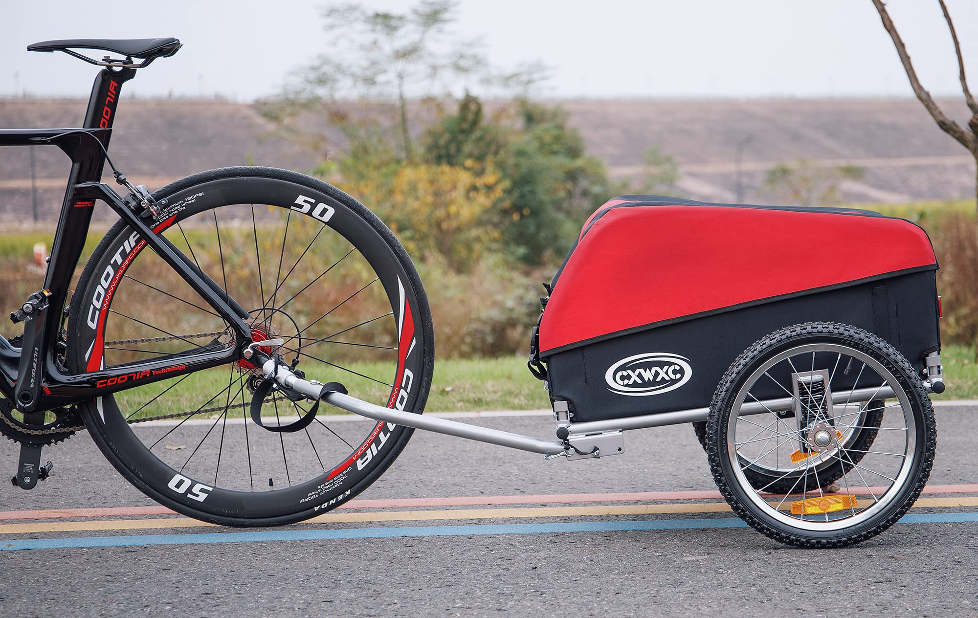 Bike Cargo Trailer, Foldable Frame 88 lbs Max Load, 16'' Quick-Release Wheel, Not for Kids or Animals