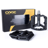 Mountain Bike Pedals - Lightweight Nylon Fiber Bicycle Pedals with Removable Anti Skid Nails - Bicycle Platform Pedals for MTB 9/16 inches
