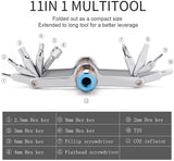 Bike Tool Mini 11/16 in 1 Multi-Tool - Chain Tool/Torx/Hex/Screwdriver Bicycle Multitool Kit - Cycling Mechanic Repair Tools with CO2 Inflat