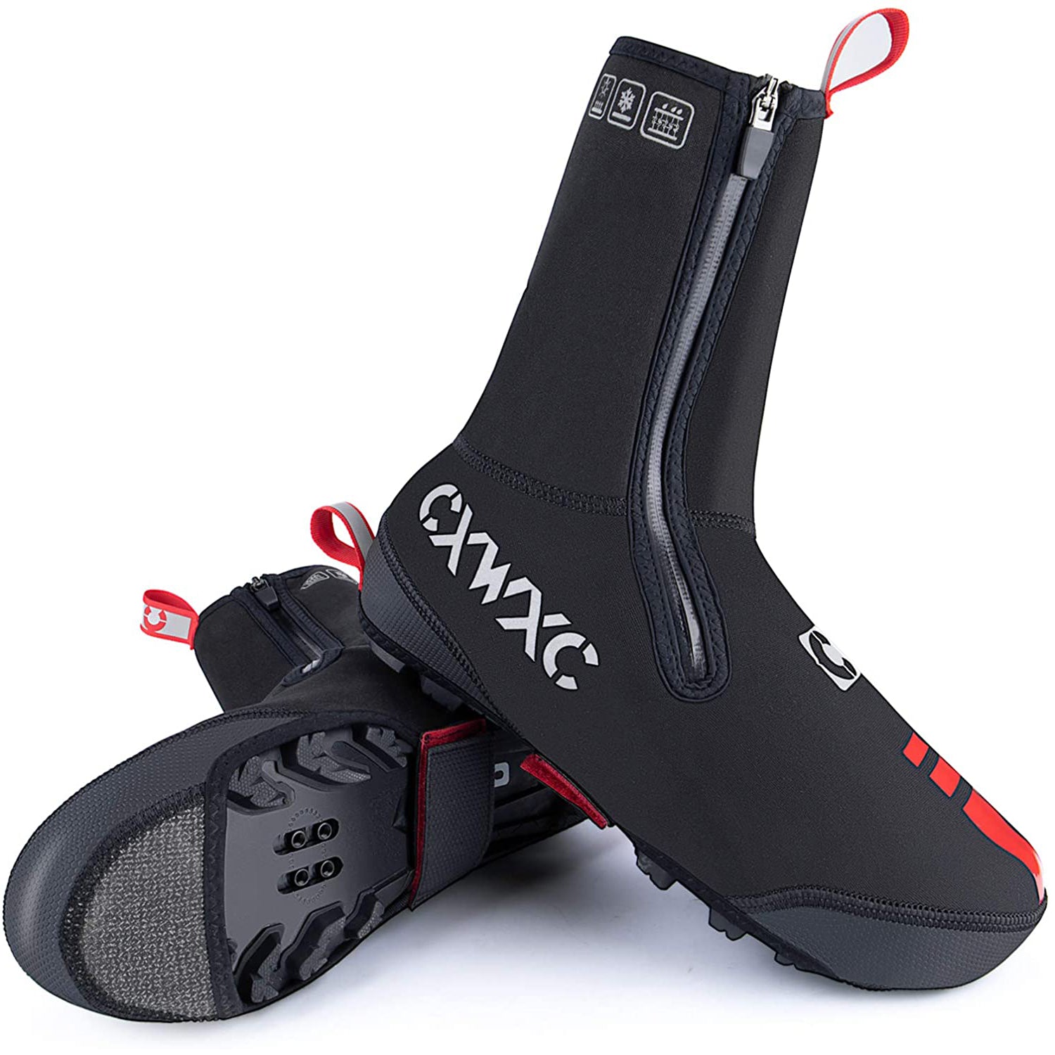 CXWXC Cycling Shoe Covers Neoprene Waterproof,Winter Thermal Warm Full Bicycle Overshoes for Men Women,Road Mountain Bike Booties
