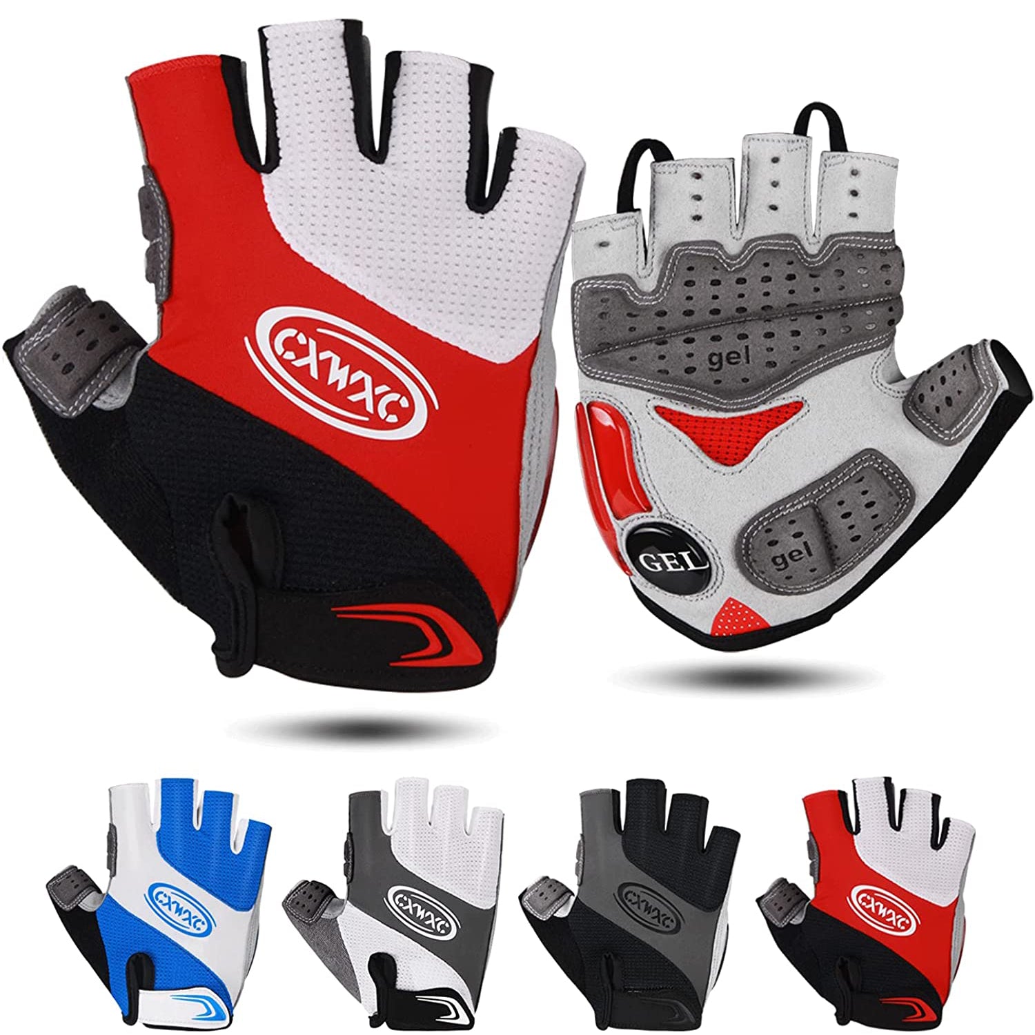 Cycling Gloves for Men Women - Breathable Gel Road Mountain Bike Riding Gloves - Anti-Slip Half Finger Glove for Fitness Cycling Training