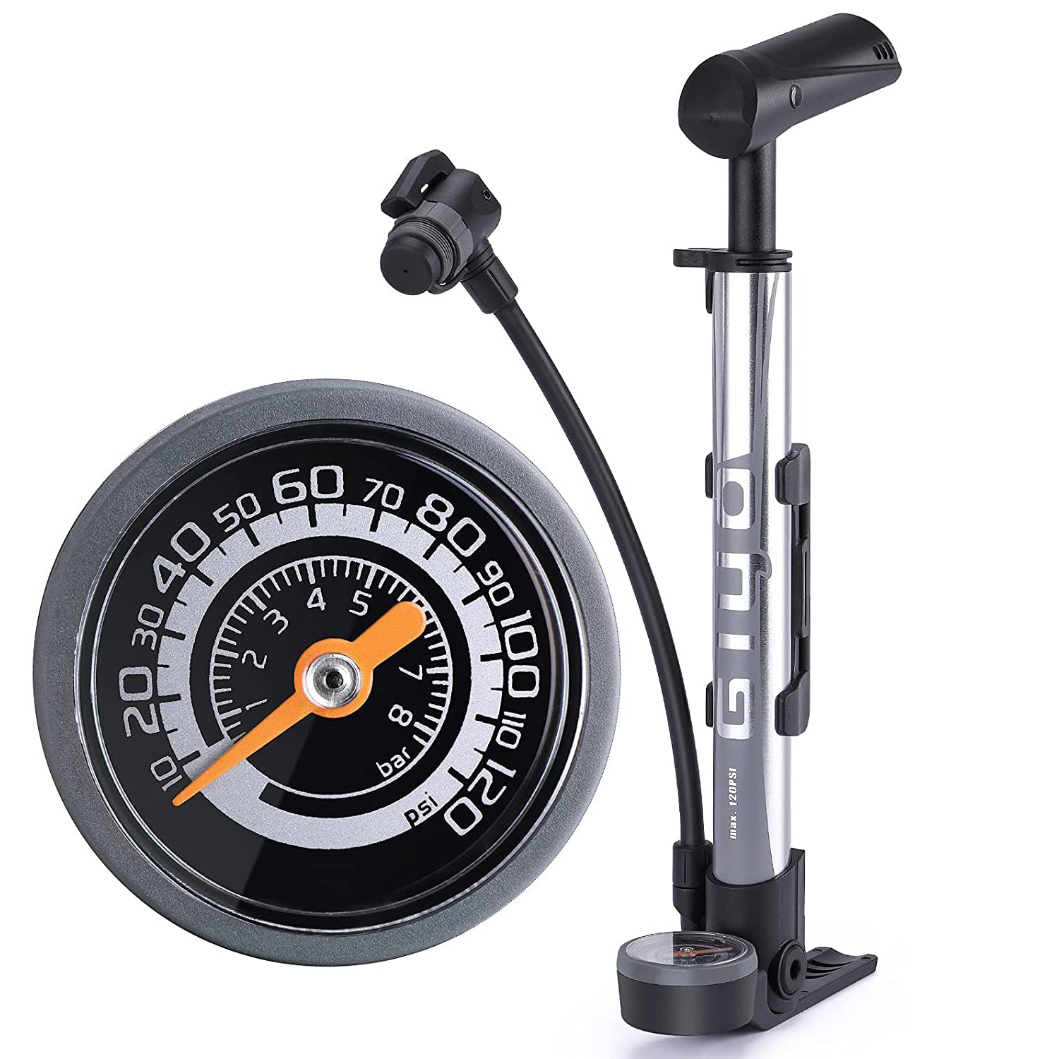 GIYO Bike Pump with Pressure Gauge - Mini Portable Bicycle Tire Pump - –  Ruida Cycling