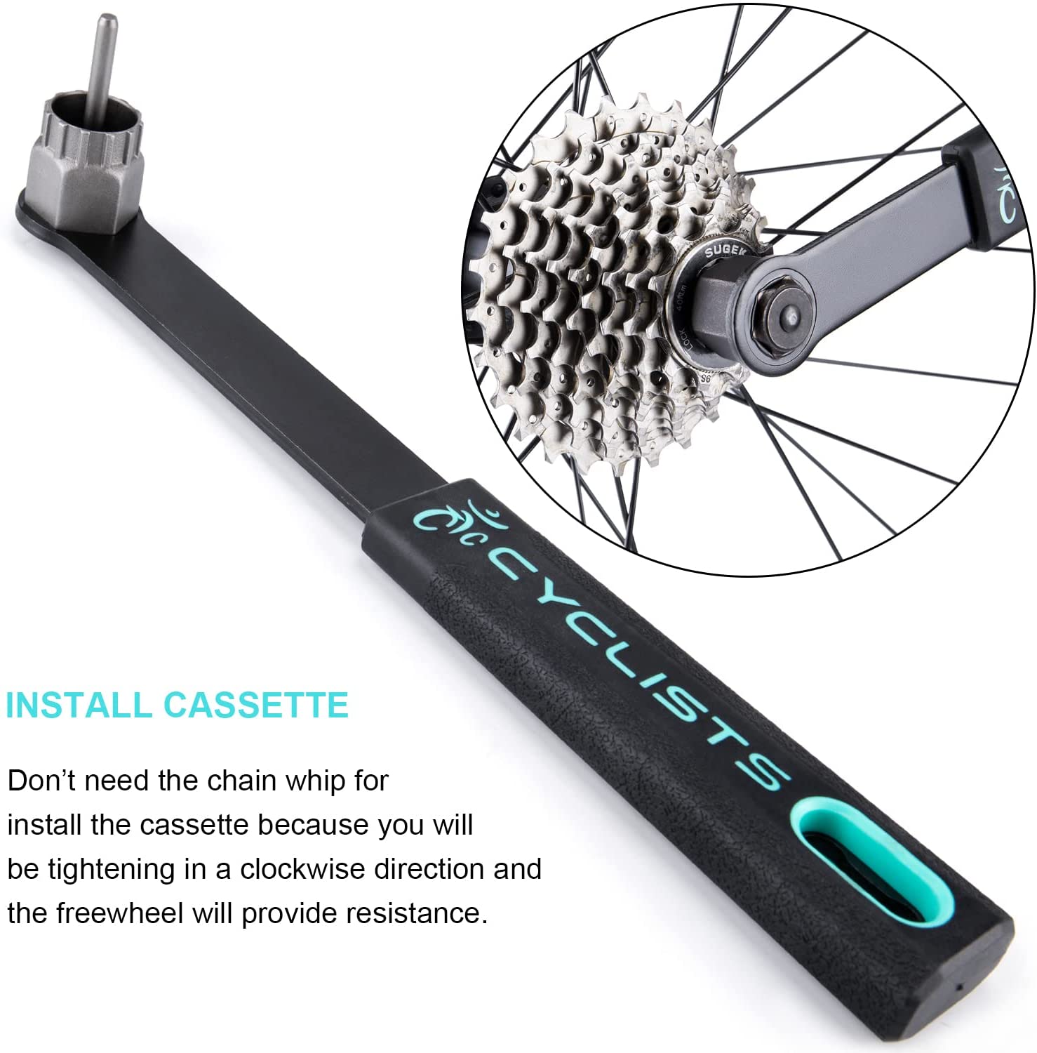 cyclists Cassette Removal Tool Sets - Chain Whip & Lock Ring Tool for Shimano HG Cassette/Freewheel Install Removal MTB Road Bike 7 8 9 10 1