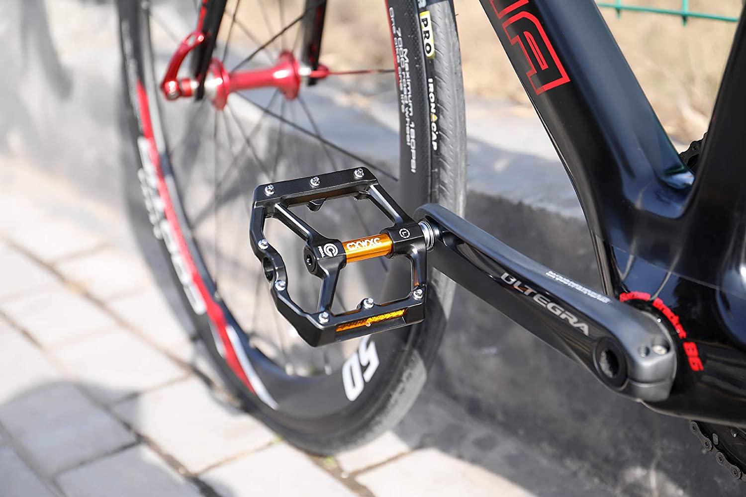 CXWXC Rennrad-/MTB-Fahrradpedale – Fahrradpedale aus Aluminiumlegierung – Mountainbike-Pedal mit abnehmbaren rutschfesten Nägeln