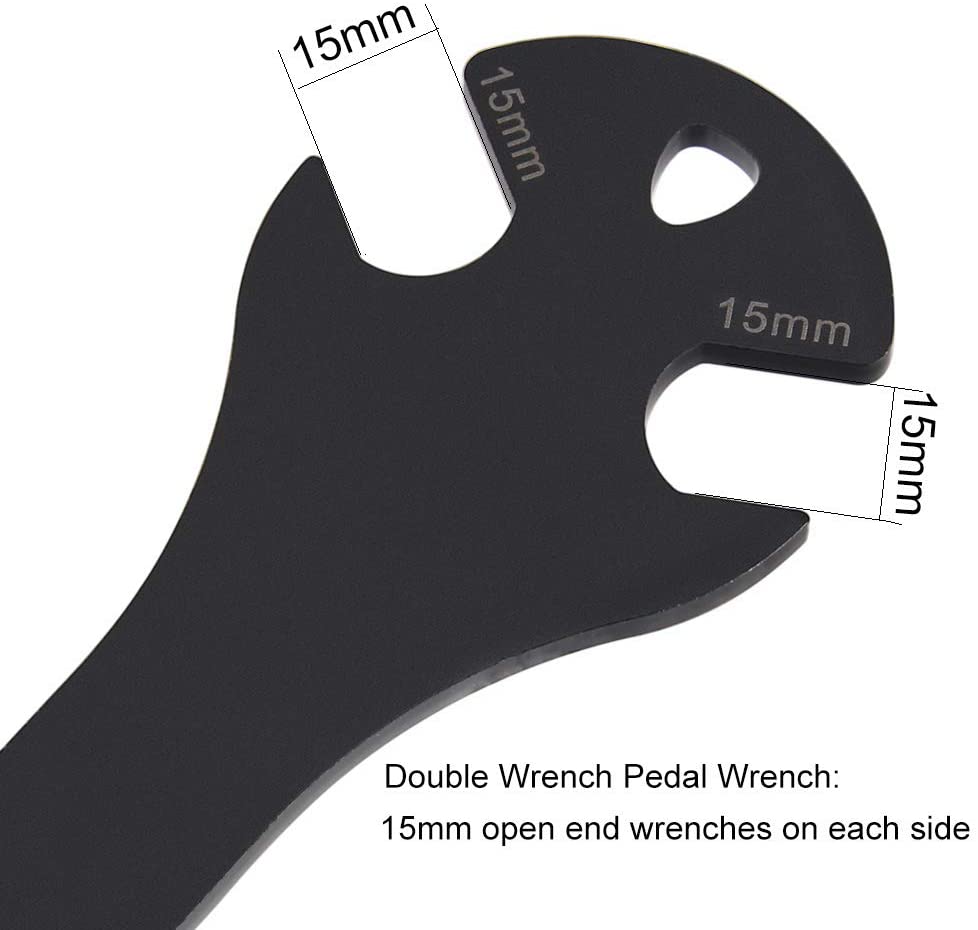 Bike Pedal Wrench Extra Long Handle - Pedal Spanner Double Wrench for MTB/Road Bike - Cycling Bicycle Repair Tool for Bike Pedals Removal an