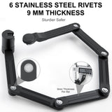 Folding Bike Lock with 3 Keys - Anti Theft Strong Security Bicycle Locks, Anti Drill & Pick Cylinder - Foldable Bike Lock with Mounting Bracket for Bikes E Bikes and Scooters