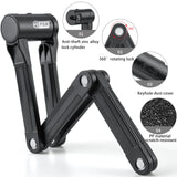 Folding Bike Lock with 3 Keys - Anti Theft Strong Security Bicycle Locks, Anti Drill & Pick Cylinder - Foldable Bike Lock with Mounting Bracket for Bikes E Bikes and Scooters