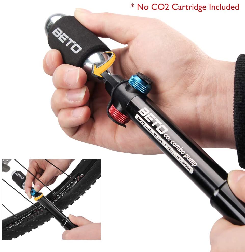 Mini Bike Pump with CO2 Inflator Dual Mode Hand Pump/ CO2 Valve Po