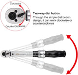 Bike Torque Wrench Set 1/4" Drive Click 1-25 Nm - Bicycle Maintenance Tool Kit for Road/Mountain Bikes - Includes Allen, Torx, Philip, Exten