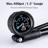 BETO High Pressure Shock Pump - (400 PSI Max) MTB Bike Shock Pump for Fork & Rear Suspension with No-Loss Schrader Valve