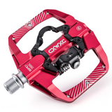 Mountain Bike Pedals Dual Function - Dual Sided Pedals Plat & SPD Clipless Pedal - 3 Sealed Bearings, 9/16” Bicycle Platform MTB Pedals