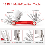 Bicycle Repair Tool Kit with Bike Pump & Saddle Bag - Bike Tool Kits for Repair and Maintenance at Home or on The Road - Bike Tire Repair Kit Patches Fixes, Bike Multitool, Chain Breaker Tyre Levers