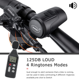 Electric Bike Bell- 125db Waterproof Bicycle Bell Horn -USB Charging Sounds Model Adjustable Handlebar Cycling Bells Anti-Theft Alarm for Road and Mountain Bike