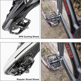 Mountain Bike Pedals Dual Function - Dual Sided Pedals Plat & SPD Clipless Pedal - 3 Sealed Bearings, 9/16” Bicycle Platform MTB Pedals