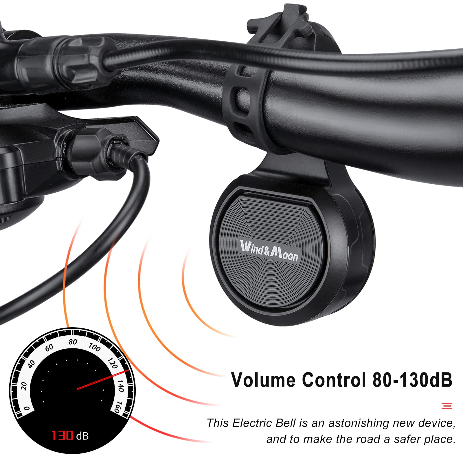 Electric Bike Bells 80 130dB IPX6 Waterproof USB Rechargeable