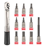 Bike Torque Wrench Set 1/4" Drive Click- 2-24 Nm Bicycle Maintenance Tool Kit for Road / Mountain Bikes - Torque Wrench Allen Key & Torx Sockets & Storage Box