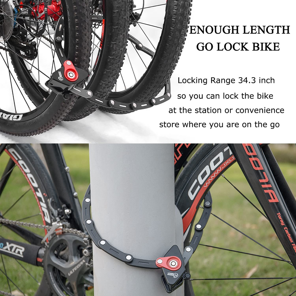 Folding Bike Lock with 2 Keys - Anti Theft Strong Security Bicycle Loc ...