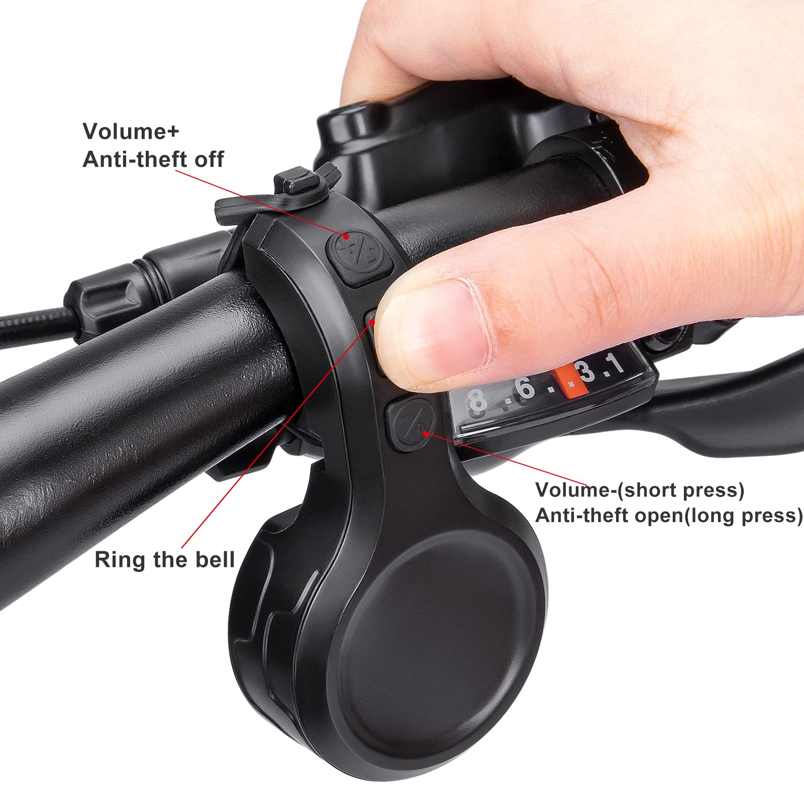 Electric Bike Bells 80-130dB - IPX6 Waterproof USB Rechargeable Bike H –  Ruida Cycling