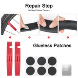 Bicycle Repair Tool Kit with Bike Pump & Saddle Bag - Bike Tool Kits for Repair and Maintenance at Home or on The Road - Bike Tire Repair Kit Patches Fixes, Bike Multitool, Chain Breaker Tyre Levers