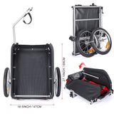 Bike Cargo Trailer, Foldable Frame 88 lbs Max Load, 16'' Quick-Release Wheel, Not for Kids or Animals