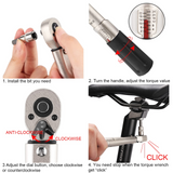 Bike Torque Wrench Set 1/4" Drive Click- 2-24 Nm Bicycle Maintenance Tool Kit for Road / Mountain Bikes - Torque Wrench Allen Key & Torx Sockets & Storage Box