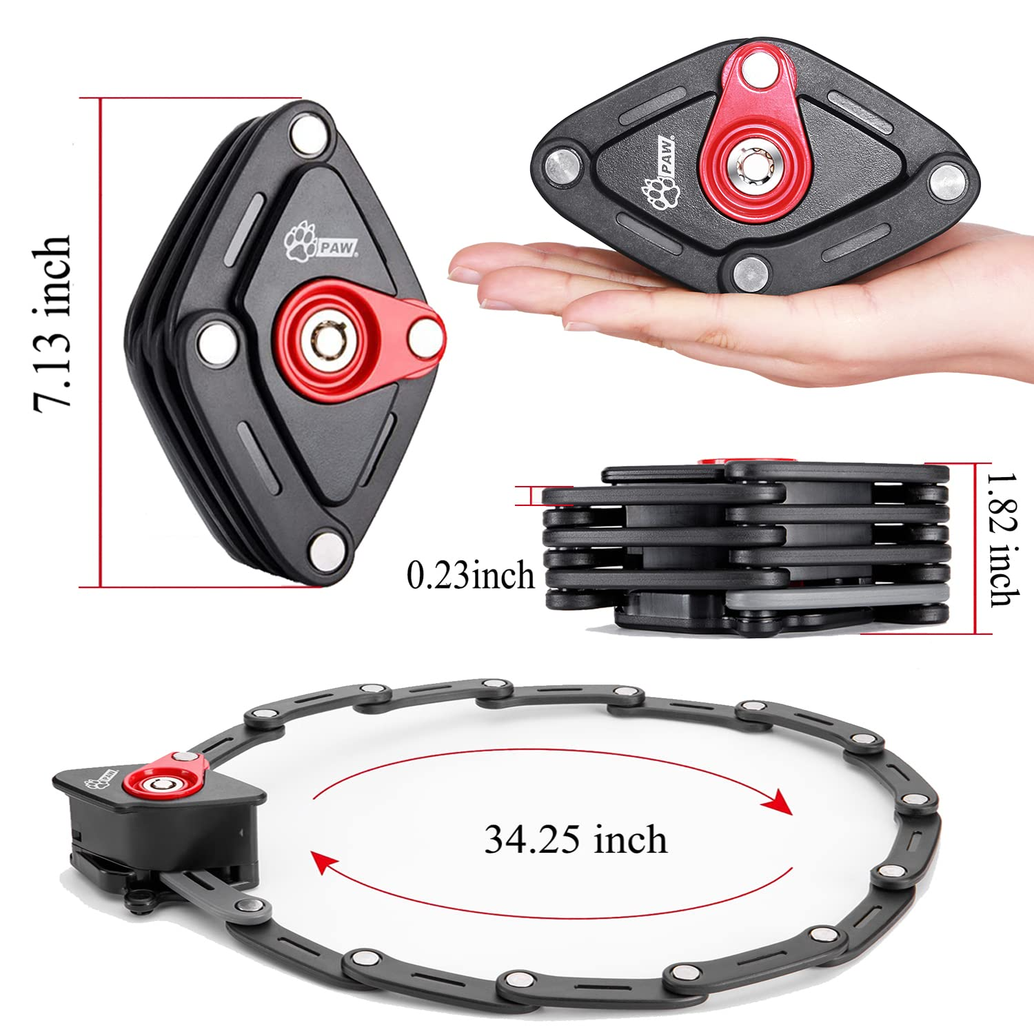 Folding Bike Lock with 2 Keys Anti Theft Strong Security Bicycle