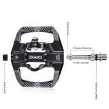 Mountain Bike Pedals Dual Function - Dual Sided Pedals Plat & SPD Clipless Pedal - 3 Sealed Bearings, 9/16” Bicycle Platform MTB Pedals