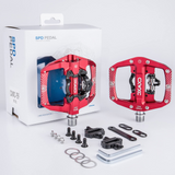 Mountain Bike Pedals Dual Function - Dual Sided Pedals Plat & SPD Clipless Pedal - 3 Sealed Bearings, 9/16” Bicycle Platform MTB Pedals