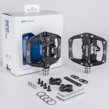 Mountain Bike Pedals Dual Function - Dual Sided Pedals Plat & SPD Clipless Pedal - 3 Sealed Bearings, 9/16” Bicycle Platform MTB Pedals